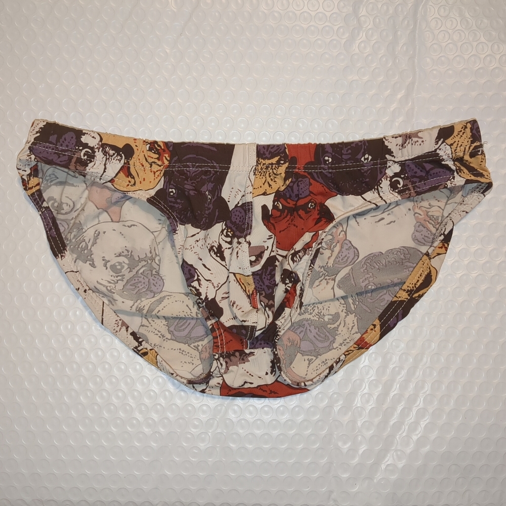 Unbranded Multicolor Dog Printed Nylon Pouch Bikini Briefs Size L